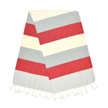 American Stone Grey Berry Red Turkish Towel
