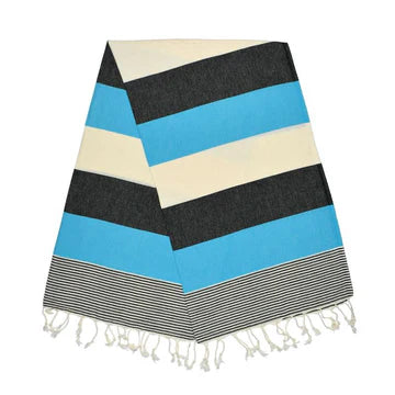 American Turquoise Blue Night Black Turkish Towel