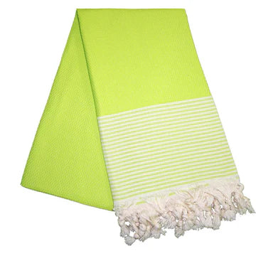 Petekli Cizgili Pistachio Green Turkish Towel