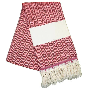 Balik Sirti Berry Red Turkish Towel