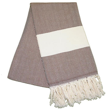 Balik Sirti Carob Brown Turkish Towel