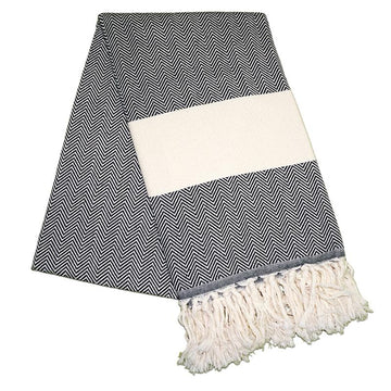 Balik Sirti Night Black Turkish Towel