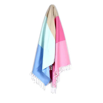 Cerec Baby Blue Dream Pink Turkish Towel
