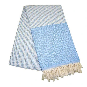 Cizgili Elmas Baby Blue Turkish Towel