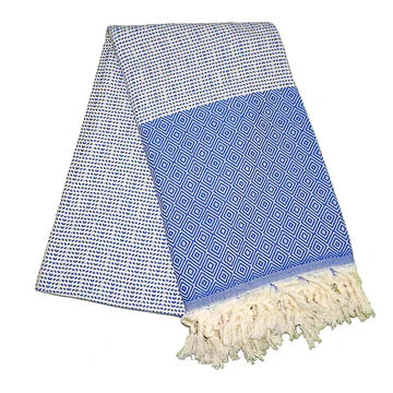 Cizgili Elmas Berry Blue Turkish Towel