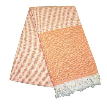 Cizgili Elmas Carrot Orange Turkish Towel