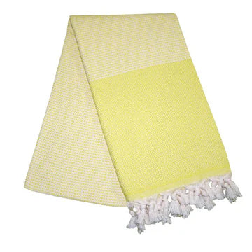 Cizgili Elmas Pineapple Yellow Turkish Towel