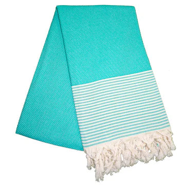 Petekli Cizgili Mint Green Turkish Towel