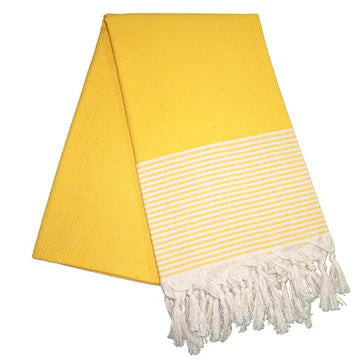 Petekli Cizgili Pineapple Yellow Turkish Towel